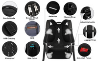Mochila para Portátil Personalizada de Fábrica, Antirrobo, para Viajes de Fin de Semana, Negocios, con Puerto de Carga USB