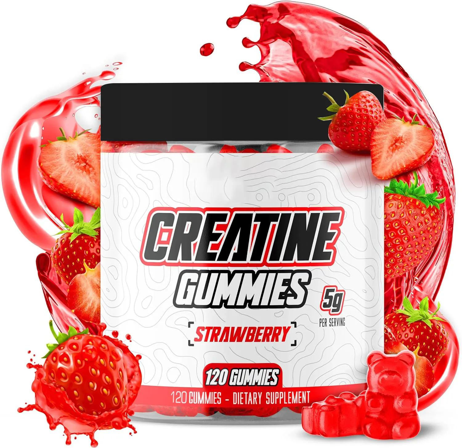 OEM/ODM pre-workout Creatine Monohydrate Gummy dukungan energi untuk olahraga dengan 500mg Creatine Gummies