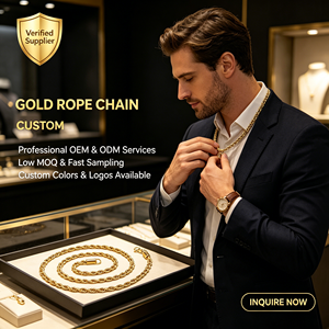 定制14K镀金链条时尚首饰加密链不锈钢项链男士镀金扭纹链 - Product Image 2