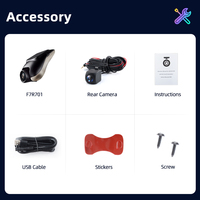 Cámara para Auto Junsun DVR-F7R701, Full HD 1080P, Dashcam 720P, para Radio de Auto Junsun con Navegación, Cámara USB para Auto