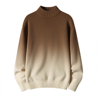 Pull en tricot à col mi-haut pour homme, couleur dégradée personnalisée, esthétique Old Money |   Coton 100% de qualité supérieure, logo personnalisé OEM/ODM, faible MOQ