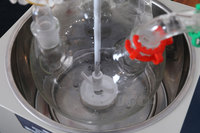 Agitateur électrique de laboratoire, cuve de réaction en verre borosilicate à couche unique avec bain chauffant et moteur, capacité 5L