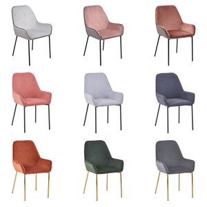 Chaise de salle à manger en métal avec revêtement en cuir PU, tissu moderne, couleur orange, pour terrasse, chaise de restaurant professionnelle, chaise de luxe - Product Image 5