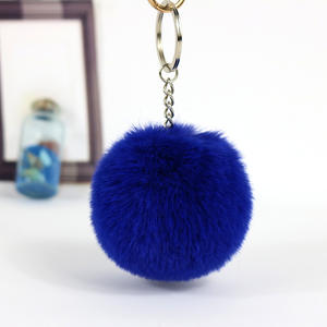 キーホルダー2023 7cmホットセール2.7インチパーソナライズシンプルスタイルふわふわかわいい7cmフェイクファーポンポンファーボールキーホルダー - Product Image 4