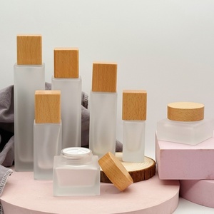 20ml 30ml 50ml 100ml 120ml化粧品スキンケアガラスつや消し空ローションボトルと瓶セット - Product Image 1