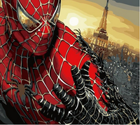 CHENISTORY 2364 Peinture par numéros DIY Spider-Man, Décoration murale pour chambre, Cadeau, Tableau sur toile pour salon