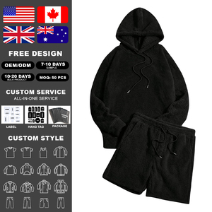 Ensemble de survêtement en polaire Sherpa pour homme KingSen de haute qualité, avec cordon de serrage, coupe ample, en polaire Teddy douce, OEM - Product Image 2