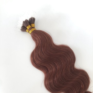 Extensioni per <span class=keywords><strong>Capelli</strong></span> Nano Ring in Vero Capello Europeo Vergine, Ondulato, Colore Mogano Caldo, Lunghezza 10-26 Pollici, Lunga Durata, Senza Grovigli - Vendita Calda - Product Image 3