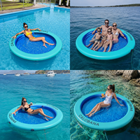 Hamac flottant rond gonflable, île flottante, tapis de piscine, matelas de bain pour adultes, radeau de bain, plateforme aquatique