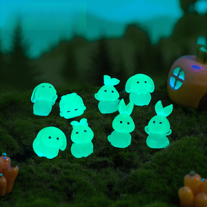 Figurines d'animaux lapins mignons et lumineux Weij Micro-landscape, accessoires de décoration pour aménagement paysager de jardin, petits objets pour voiture et bureau - Product Image 2