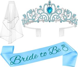 3 Pièces de Décorations pour Enterrement de Vie de Jeune Fille : Couronne, Écharpe et Voile pour Future Mariée, Cadeaux pour Femme - Product Image 3
