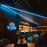 Enseigne murale lumineuse publicitaire commerciale personnalisée en acier inoxydable avec logo 3D rétroéclairé par LED, motif et icône, pour salons de beauté et spas