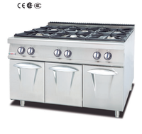 Wiberda Cuisinière électrique professionnelle en acier inoxydable robuste à 6 brûleurs, avec gril, compatible GPL, contrôle de la puissance à deux zones, puissance réglable, pour cuisine commerciale