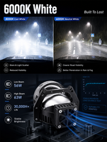 VAHID Projecteur de phare universel Bi-LED 3 pouces, faisceau haut et bas, 6000K, 12V 24V, lampe LED pour voiture, pour modification et rétrofit automobile