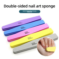 Lima de uñas de esponja colorida, reutilizable y lavable, con grano 100/180, forma de diamante, tira de lijado para uñas, para suministros de manicura en salones de uñas