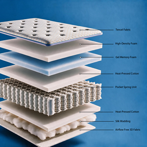 Matelas capitonné 5 étoiles blanc avec panneau latéral côtelé lavande, mousse à mémoire de forme, matelas à ressorts King Size pour chambre à coucher - Product Image 4