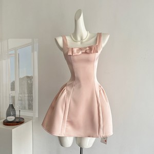 Robe en coton et soie élégante pour jeune femme, nouvelle collection été 2026 <span class=keywords><strong>Simai</strong></span>, col rabattu, nœud papillon, jupe mi-longue - Product Image 2