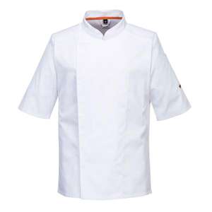 PORTWEST - C746WHRS Veste à manches courtes Air Pro en maille extensible, blanc-EAN 5036108389216 CHEFS AND FOOD INDUSTRY WORKWEAR - Product Image 1
