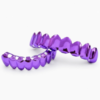 Grillz dentaire en alliage avec cristaux scintillants, style dent de vampire, pour dents supérieures et inférieures, style Hip Hop, bijoux de corps tendance, vente en gros