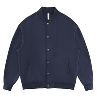 Veste bomber décontractée américaine transfrontalière automne-hiver 2025, épaisseur standard 430g, imprimé délavé, devant uni, streetwear