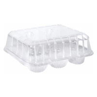 Vente en gros jetable PET Blister en plastique transparent 6 cavités empilable Cupcake conteneur avec dôme extra profond