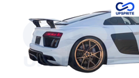 Kit carrosserie de luxe en fibre de carbone sèche de style V pour Audi R8 : Lame avant, diffuseur arrière et spoiler