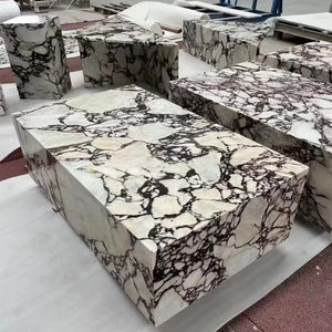 Table basse en marbre Calacatta Viola naturel unique pour la décoration du salon Socle Table basse en marbre Bloc de marbre Table basse - Product Image 3