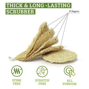 Lot de 3 épurateurs de légumes de cuisine durables 100% tampon à récurer biodégradable - Product Image 3