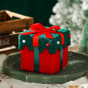 Kotak Hadiah Natal Buatan Tangan DIY, Kotak Apel Malam Natal, Kotak Kubus Persegi Tebal Berkualitas Tinggi dengan Pita - Product Image 2