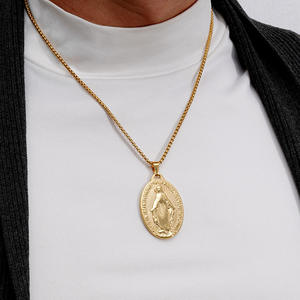 Hot Sale Miracle Medaillon Halskette Anhänger Schmuck Hypo allergen Multi-Size Edelstahl Anhänger Mary Anhänger - Product Image 3