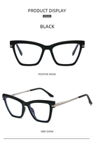 Lunettes optiques anti-lumière bleue de haute qualité, monture complète tendance œil de chat, pour femmes, avec logo personnalisé
