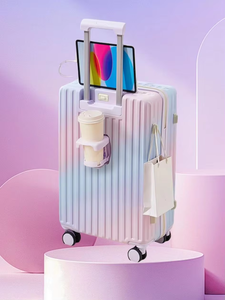 <strong>Rainbow</strong> Gradient Luggage <strong>Suitcase</strong> 20-28inch ABS PC with USB Charging Port 360&deg;Spinner Wheels Trolley Bag Case - Product Image 2