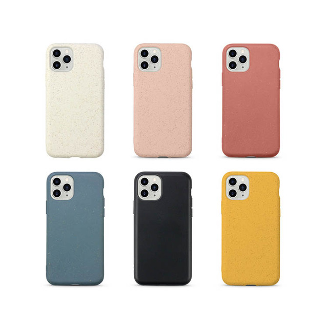Hot Selling Eco-friendly Soft Tpu Wheat Degradable Biodegradable Cell Phone case for iphone 15 14 13 12 11 Pro Max Phone case