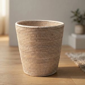 Cesta de Almacenamiento de Ratán Tejida a Mano, Flexible, para Baño, Sala de Estar, Organizador para el Hogar, Hecho en Vietnam - Product Image 1