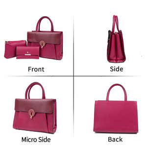Của phụ nữ giản dị Tote Vai Túi Satchel Hobo <span class=keywords><strong>3</strong></span>-Piece Purse Set PU da móc & vòng lặp đóng cửa - Product Image 2