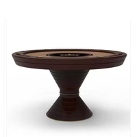 Table de poker Texas Hold'em ronde moderne de luxe avec pieds en bois massif, design durable pour usage domestique, casino et divertissement