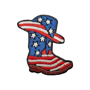 Amerika bebek vatansever dimi kumaş işlemeli özgürlük heykeli yama ile Glitter Fireworks demir-on şapka aksesuarı - Product Image 2