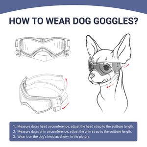 CHUUYU PET köpek gözlük Anti-UV rüzgar geçirmez göz koruma Pet güneş gözlüğü sürüş için ayarlanabilir askıları ile/açık hava etkinlikleri - Product Image 5