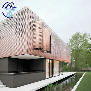 Façade perforée en aluminium, panneau de façade métallique découpé au laser, mur-rideau décoratif en aluminium perforé pour les façades des bâtiments commerciaux - Product Image 1