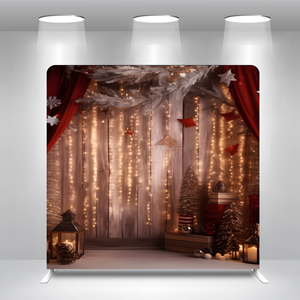 Fondo Navideño <span class=keywords><strong>para</strong></span> Cabina Acogedora con <span class=keywords><strong>Chimenea</strong></span> de 8x8 pies, Marco de Aluminio Resistente de 32 mm, Soporte Rústico <span class=keywords><strong>para</strong></span> Fotomatón Navideño - Product Image 1