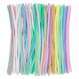 Paquete de 100 Limpiapipas de Chenilla Suaves y Gruesos en 8 Tonos Dulces, Ideales para Manualidades Creativas y Relajantes - Product Image 2
