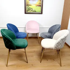 2024 personalizzato colorato ristorante trucco sala da pranzo cafe sillas comedor tessuto di velluto moderno rosa sedie da pranzo