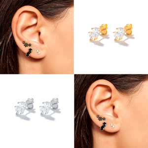 Petites boucles d'oreilles en argent sterling 925 avec zircon 5A en forme de goutte d'eau délicate pour femmes - Product Image 5