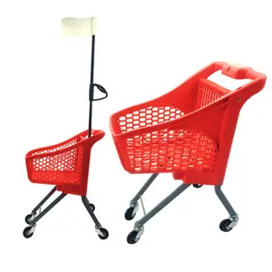 Manufacturer hot sale metal and plastic kids shopping trolley cart for supermarket and store