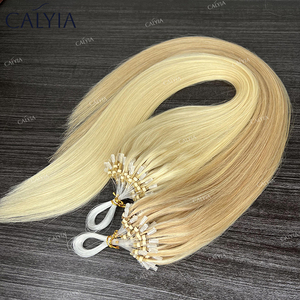 CALYIA Salon Exclusivo Ruso <span class=keywords><strong>Micro</strong></span> Anillo Cabello humano <span class=keywords><strong>Micro</strong></span> Cuentas Trama Extensiones de cabello Remy <span class=keywords><strong>Micro</strong></span> <span class=keywords><strong>Loop</strong></span> Links Extensiones de cabello - Product Image 3