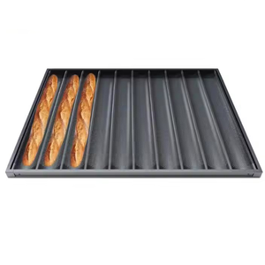 Plateau <span class=keywords><strong>de</strong></span> <span class=keywords><strong>cuisson</strong></span> <span class=keywords><strong>de</strong></span> baguette <span class=keywords><strong>de</strong></span> pain français noir argenté 10 fentes 60*<span class=keywords><strong>80</strong></span> <span class=keywords><strong>cm</strong></span> en métal pour des casseroles <span class=keywords><strong>de</strong></span> boulangerie - Product Image 3