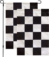 Drapeau publicitaire à carreaux noir et blanc 3x5 pieds, vente en gros, nouveauté