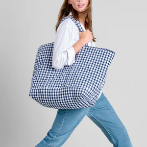 CDHAT New <b>Weekender</b> Shoulder Tote Canvas <b>Bag</b> Blue <b>Women</b> Travel All Seasons with Zipper Closure - Product Image 1