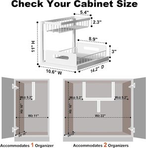 Pull Out Cabinet Organizer 2 Tier Slide Out <strong>Sink</strong> <strong>Shelf</strong> Cabinet Storage <strong>Shelves</strong>, Under <strong>Sink</strong> Storage for Kitchen Bathroom Cabinet - Product Image 5