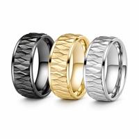 18K Roségold Plattierter Edelstahl Rhombus Gravierter Unisex-Ring Hypoallergen Nickelfrei Hip-Hop Party-Schmuck Großhandel